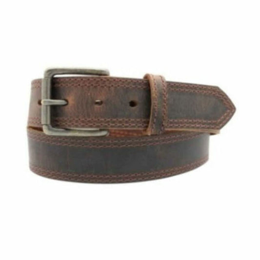 GINGERICH LEATHER ACCESSORIES DARK BROWN DISTRESSED OIL TANNED BELT