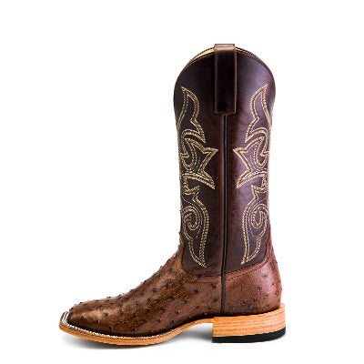 MENS KANGO TOBACCO FULL QUILL OSTRICH BOOTS
